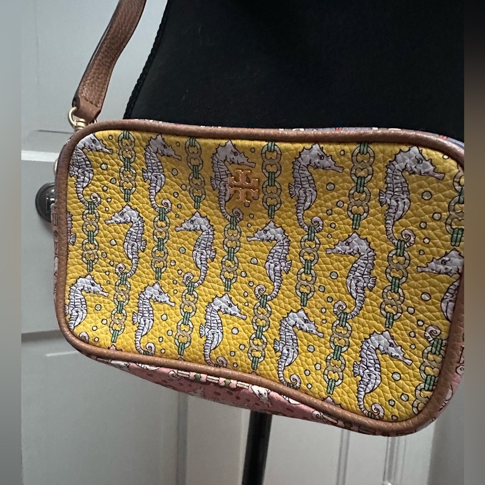 Tory Burch pastel seahorse crossbody camera bag